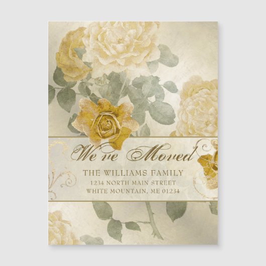 goudgele roos bloemig bewegen (Voorkant)