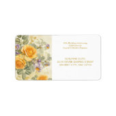 Goudgele rozen 50e bruiloft Jubileum Etiket (Voorkant)