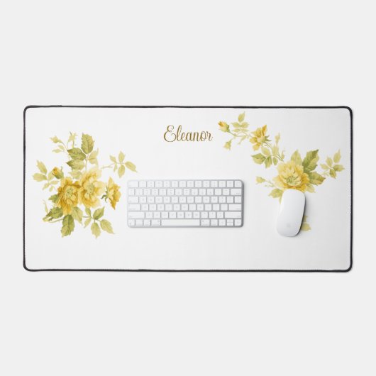 goudgele rozen w/name bureaumat (Keyboard & Muis)