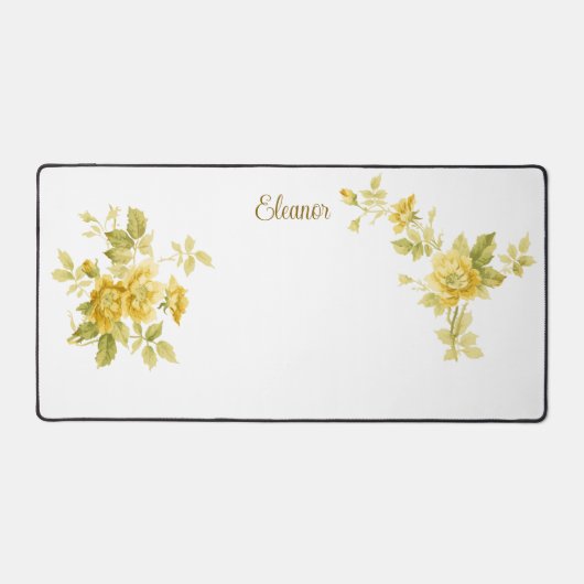 goudgele rozen w/name bureaumat (Voorkant)