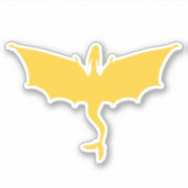 Goudgele vederstaartdraak sticker (Voorkant)