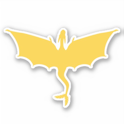 Goudgele vederstaartdraak sticker (Voorkant)