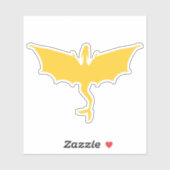 Goudgele vederstaartdraak sticker (Vel)