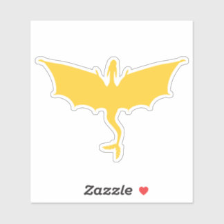 Goudgele vederstaartdraak sticker