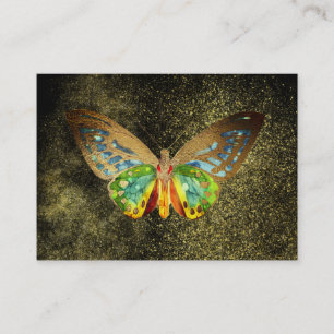 *~* Goudgele Waterverf Butterfly Gold Glitter Visitekaartje