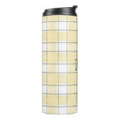 Goudgele witte geplakte strepen thermosbeker (Gedraaid links)