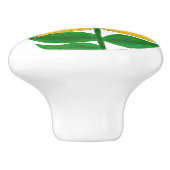 Goudgele zonnebloem keramische knop (Zijkant)