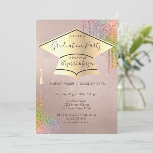 Goudgeleidingskap, regenboogschijven Afstuderen Kaart (Staand voorkant)