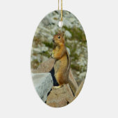 Goudgemantelde Grondsquirrel bij Mount Rainier Keramisch Ornament (Rechts)
