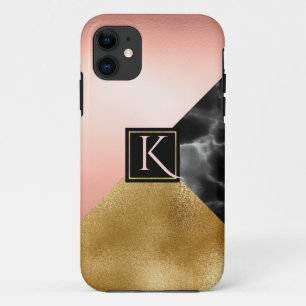 Goudgemarmerde monogrammen Case-Mate iPhone case