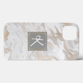 Goudgemarmerde monogrammen Case-Mate iPhone case (Achterkant (horizontaal))