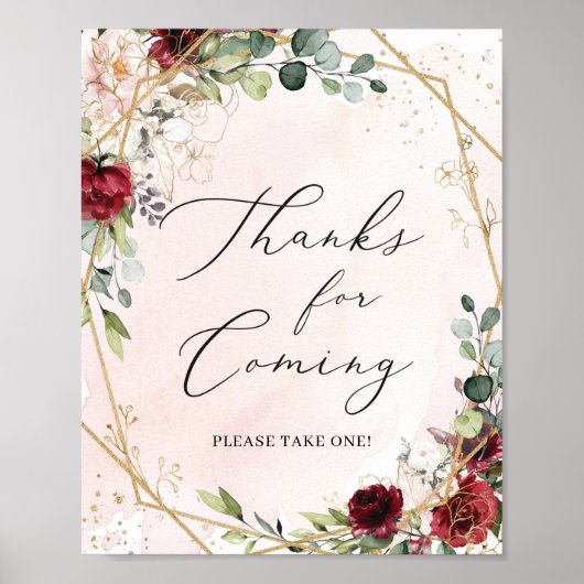 Goudgeometrische bedankt voor het werpen van een b poster (Voorkant)