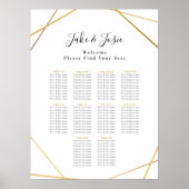 Goudgeometrische elegante weduwenkaart poster (Voorkant)