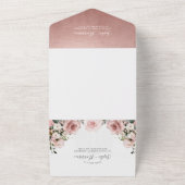 goudgeometrische en mosterdroze Roos All In One Uitnodiging (Buitenkant)