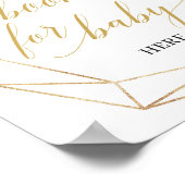 Goudgeometrische groene bladboeken voor het baby-t poster (Hoek)