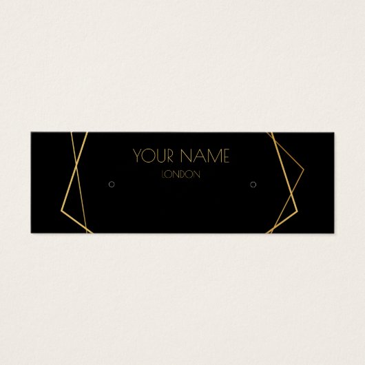 Goudgeometrische oorenkaart mini visitekaartjes (Voorkant)