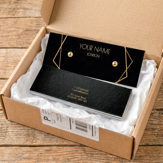 Goudgeometrische oorenkaart mini visitekaartjes