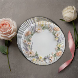 Goudgeperste Wilde Bloem in Bloei Baby Shower Papieren Bordje