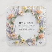 Goudgeperste Wildflower in Bloom Baby shower Informatiekaartje (Voorkant)