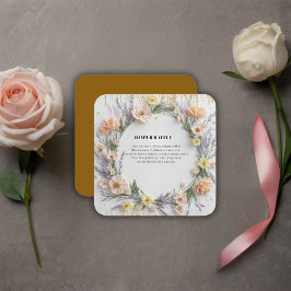 Goudgeperste Wildflower in Bloom Baby shower Informatiekaartje
