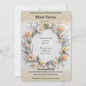 Goudgeperste Wildflower in Bloom Baby shower Kaart (Voorkant)