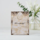 Goudgeprägde Stoom-Punk Bruiloft Kaart (Staand voorkant)