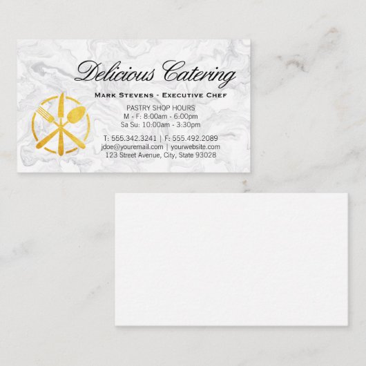 Goudgereedschap Logo | Achtergrond marmer Visitekaartje (Voorkant / Achterkant)