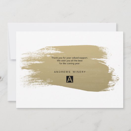 Goudgeschilderde Corporate Holiday Kaart (Achterkant)