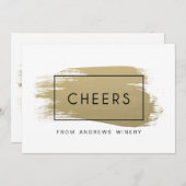 Goudgeschilderde Corporate Holiday Kaart (Voorkant / Achterkant)