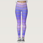 Goudgeslepen Violet Gestreepte Leggings (Voorkant)