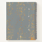 Goudgespikkelde trendy grijze monogram notitieboek (Achterkant)