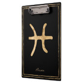 Goudgestileerde astrologiesymbool met pisces-hamme klembord (Links)