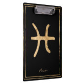 Goudgestileerde astrologiesymbool met pisces-hamme klembord (Rechts)