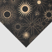 Goudgestileerde zonsondergang zwart getextureerd tissuepapier (Detail)