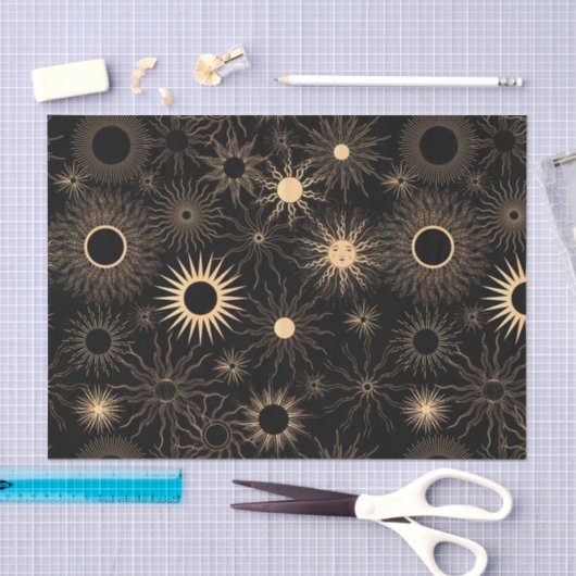 Goudgestileerde zonsondergang zwart getextureerd tissuepapier (Craft)