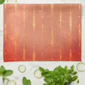 goudgestreepte gember pompoen oranje herfst theedoek (Gevouwen)