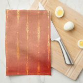 goudgestreepte gember pompoen oranje herfst theedoek (Quarter Fold)