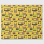 Goudgestreepte rechthoeken cadeaupapier (Vlak)