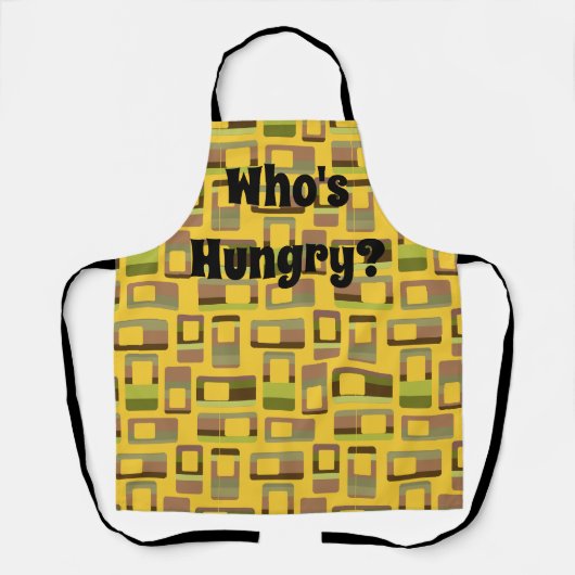 Goudgestreepte rechthoeken schort (Voorkant)