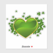 Goudgetrimd hart met Shamrocks Sticker (Vel)