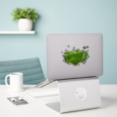 Goudgetrimd hart met Shamrocks Sticker (Laptop op bureau)