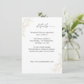 Goudgevoerde bloemdetails informatiekaartje (Staand voorkant)