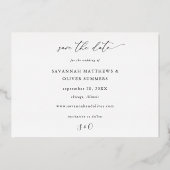 Goudgevoerde Bloemen Wit & Save the Date Folie Uitnodiging (Achterkant)