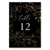 Goudgevoerde bloemetafelnummer - Zwart Kaart (Achterkant)