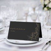 Goudgevoerde Floral White & Gold Place Card - Zwar Plaatskaartje