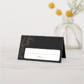 Goudgevoerde Floral White & Gold Place Card - Zwar Plaatskaartje (Voorkant)
