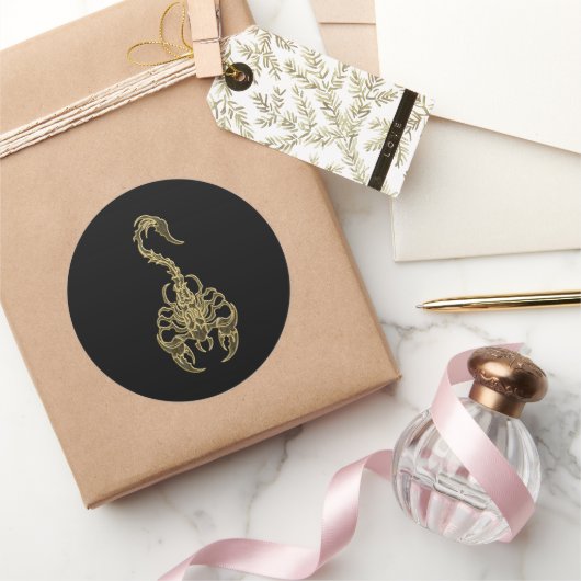 Goudgiftige schorpioen zeer venomeus insect ronde sticker (Geschenken)