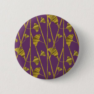 goudginkgo ronde button 5,7 cm