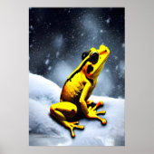Goudgipskikker en sneeuw | AI Art Poster (Voorkant)