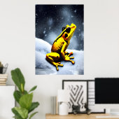 Goudgipskikker en sneeuw | AI Art Poster (Thuiskantoor)
